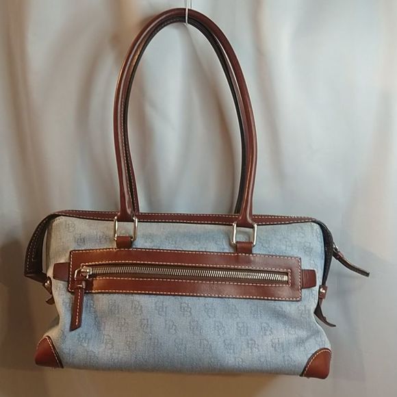 Dooney & Bourke Blue and Brown Satchel - Picture 3 of 13